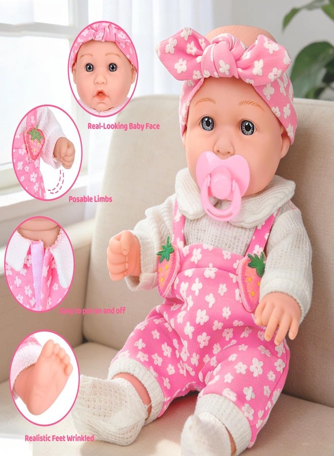 DONTNO 12" Baby Doll with Backpack Carrier in Gift Box,12 Inch Realistic Baby Dolls with Clothes and Accessories,Toy Pretend Play Collection for 3+ Child Girls Gifts - Image 4
